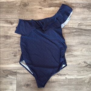 Maternity One Shoulder Ruffle Swimsuit